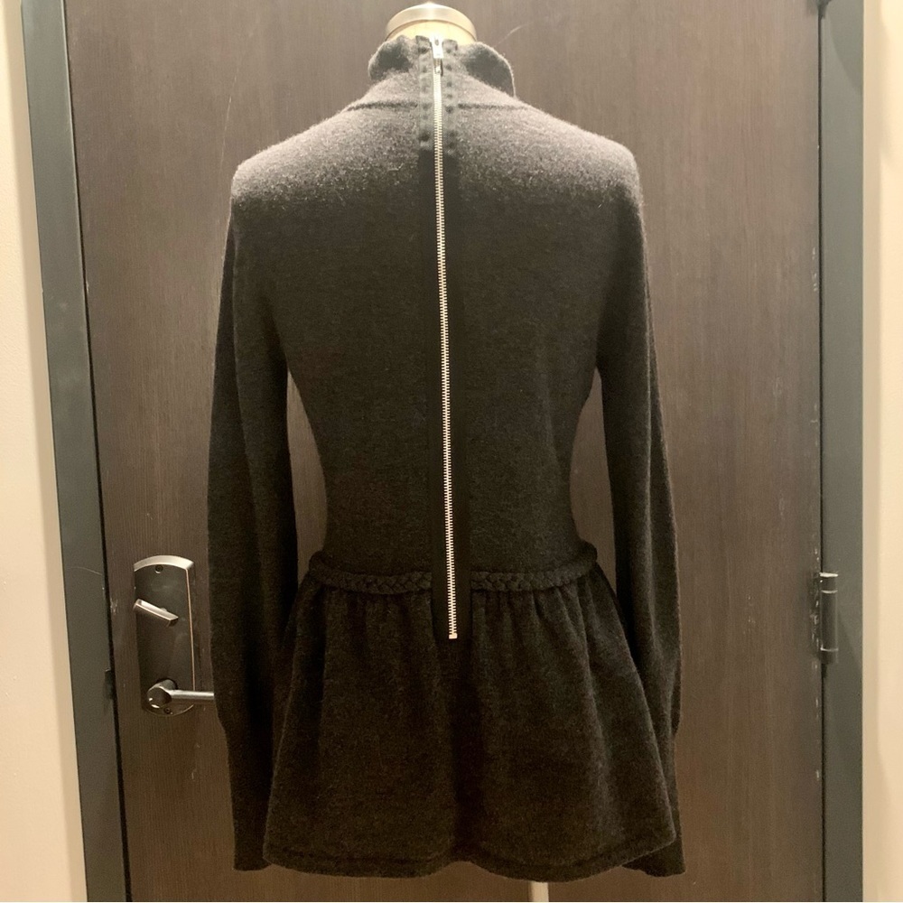 Autumn Cashmere Dark Grey Mock Neck Back Zipper Peplum Sweater Womens Size Small - Picture 3 of 10
